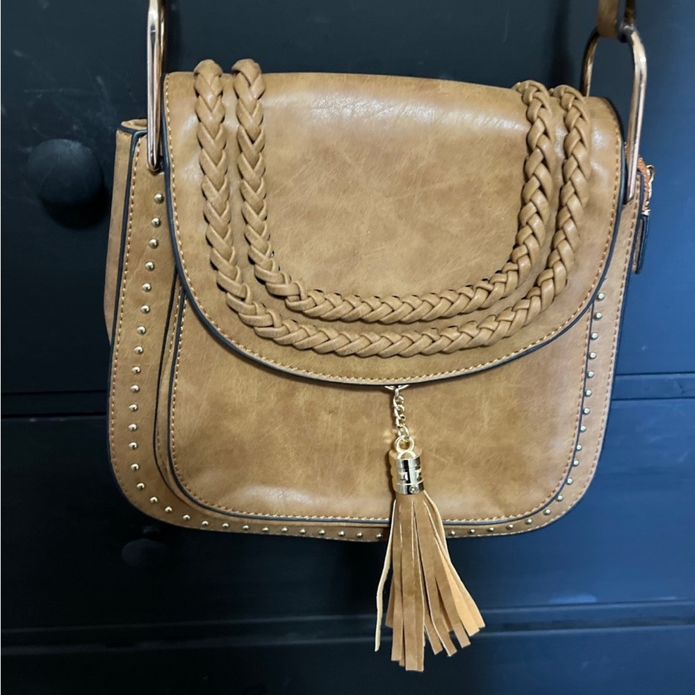 Tan Braided Tassel Women's Boho Western bag